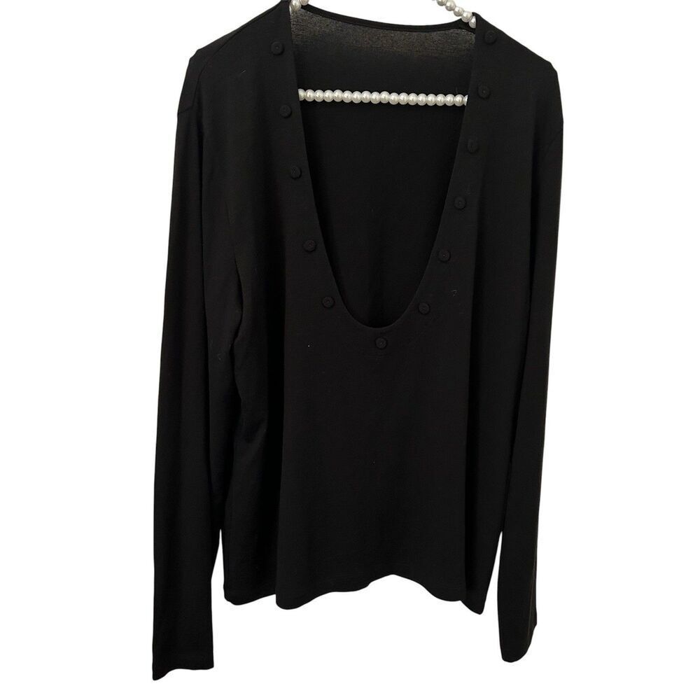 Didier Parakian Womens Sweater sz 20 Long Sleeve V-Neck Knit Pullover Office